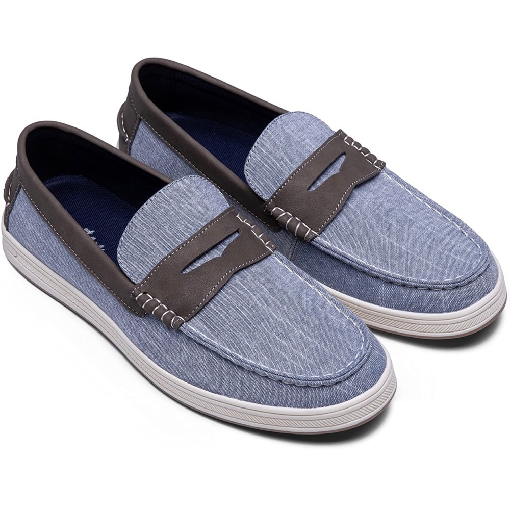 Vostey Men's Slip On Shoes Penny Loafers for Men Casual Shoes Blue 11.5